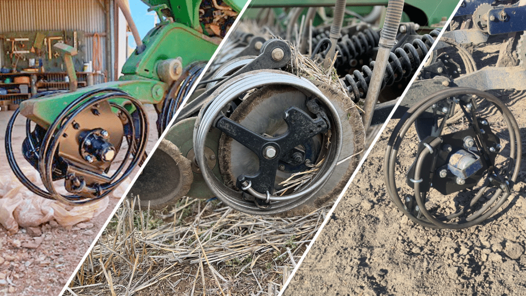 Seed-to-soil contact. Coil wheel vs rubber wheel germination. RYAN NT Coil Gauge, Closing and Packer Wheels