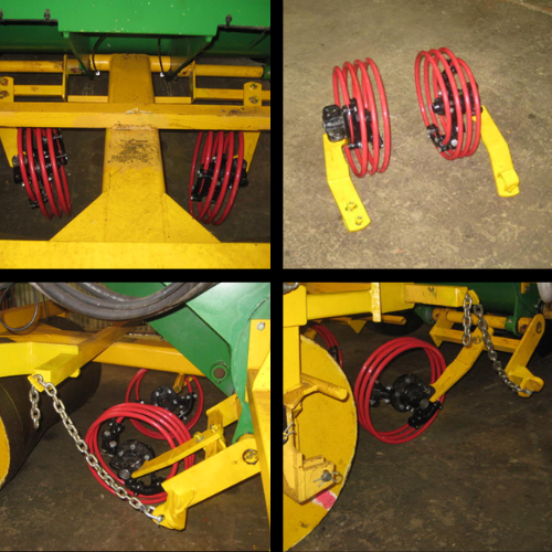 Coil press wheels on a billet planter
